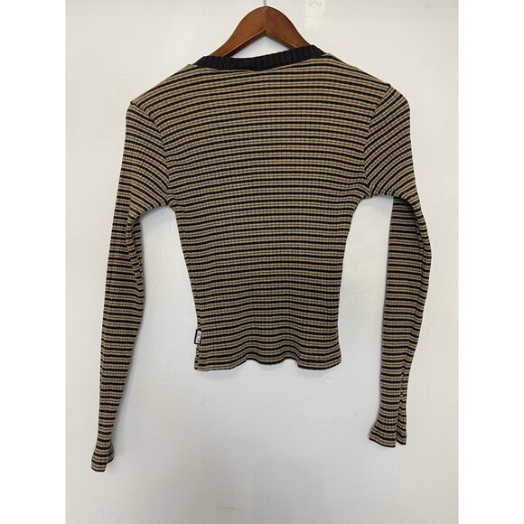 Minga Juniors XL Brown Striped Long Sleeve Top Ribbed - Picture 6 of 6
